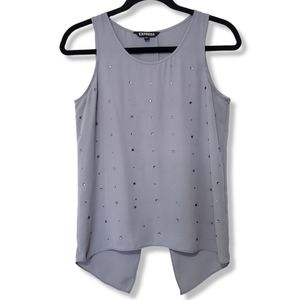 Express Rhinestones Grey Top Size XS